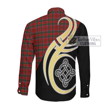 Dalzell (Dalziel) Tartan Long Sleeve Button Shirt with Family Crest and Celtic Symbol Style