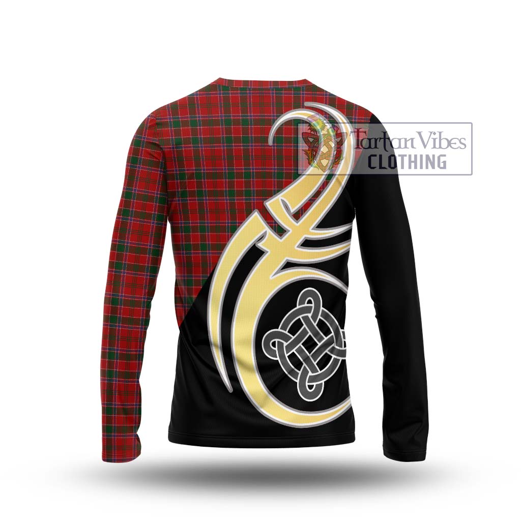 Dalzell (Dalziel) Tartan Long Sleeve T-Shirt with Family Crest and Celtic Symbol Style - Tartan Vibes Clothing