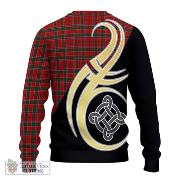 Dalzell (Dalziel) Tartan Ugly Sweater with Family Crest and Celtic Symbol Style