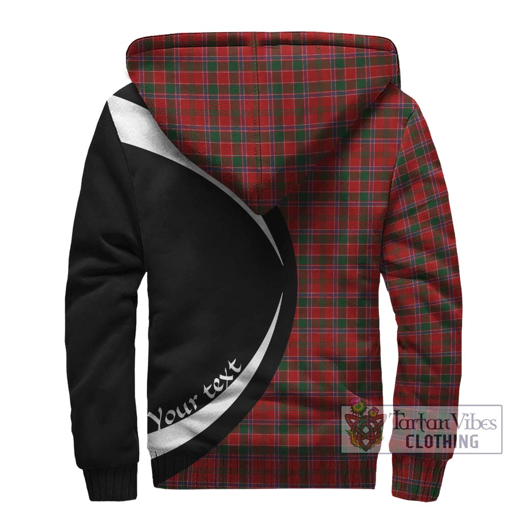 Dalzell (Dalziel) Tartan Sherpa Hoodie with Family Crest Circle Style - Tartan Vibes Clothing