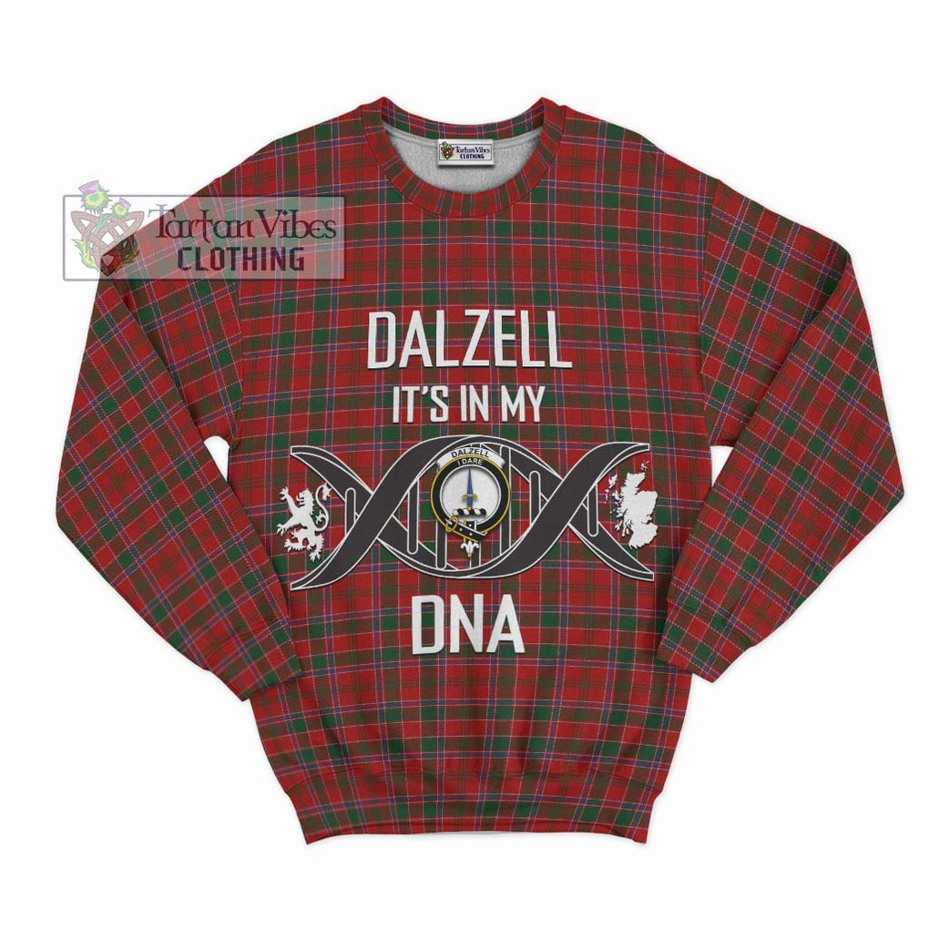 Dalzell (Dalziel) Tartan Sweatshirt with Family Crest DNA In Me Style - Tartanvibesclothing Shop