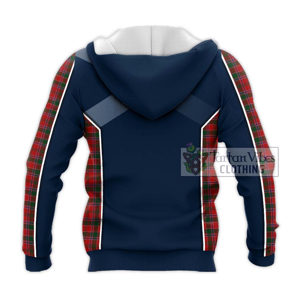 Tartan Vibes Clothing Dalzell Tartan Knitted Hoodie with Family Crest and Lion Rampant Vibes Sport Style