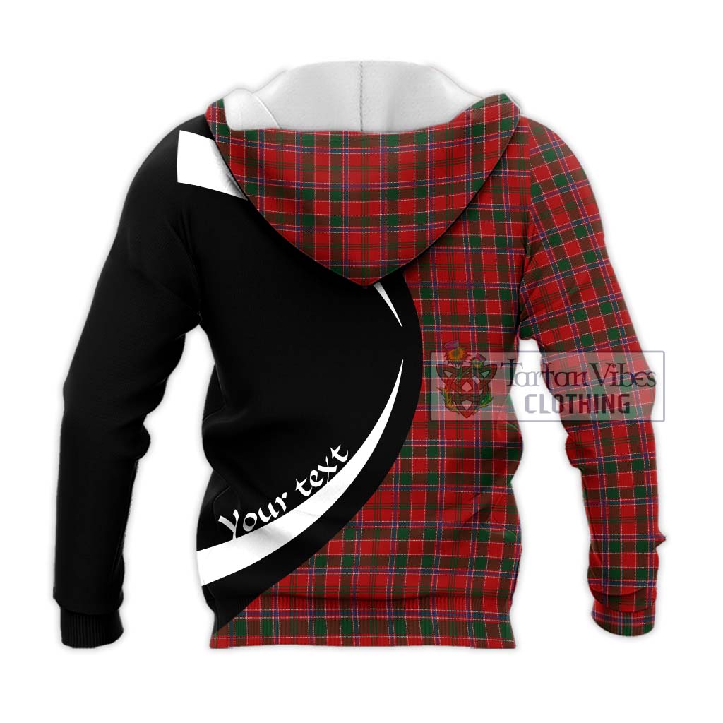 Dalzell (Dalziel) Tartan Knitted Hoodie with Family Crest Circle Style - Tartan Vibes Clothing