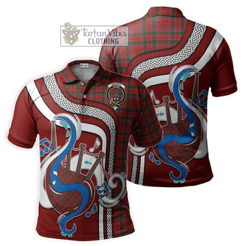 Dalzell (Dalziel) Tartan Polo Shirt with Epic Bagpipe Style