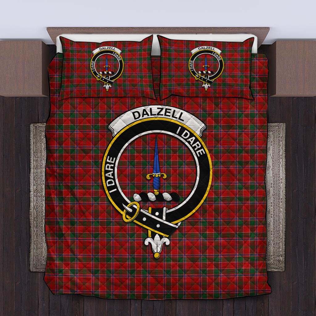 Dalzell (Dalziel) Tartan Quilt Bed Set with Family Crest Twin - Tartanvibesclothing