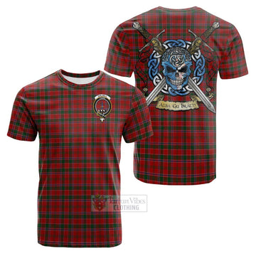 Dalzell (Dalziel) Tartan Cotton T-shirt with Family Crest Celtic Skull Style