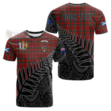 Dalzell (Dalziel) Crest Tartan Cotton T-shirt with New Zealand Silver Fern Half Style