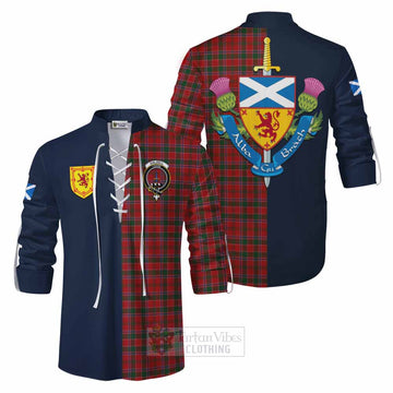 Dalzell (Dalziel) Tartan Ghillie Kilt Shirt Alba with Scottish Lion Royal Arm Half Style