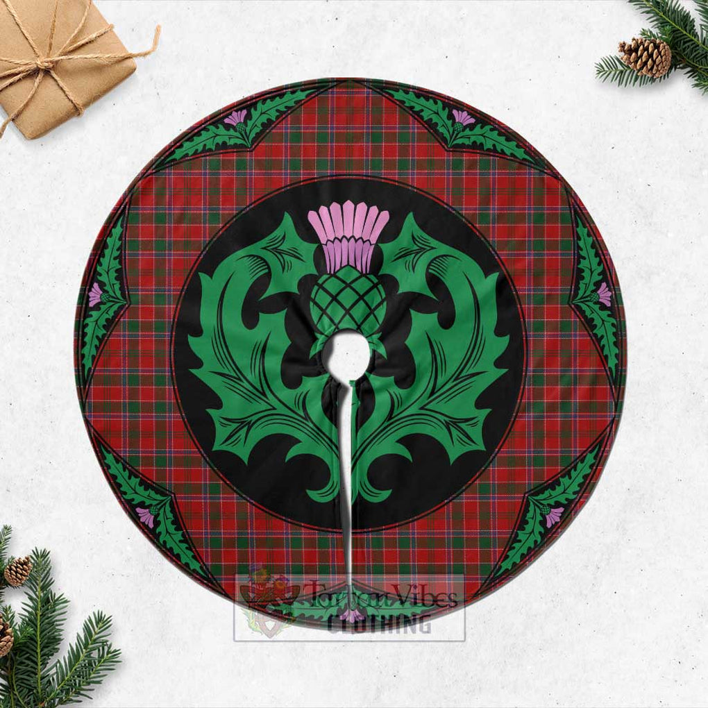 Tartan Vibes Clothing Dalzell (Dalziel) Tartan Christmas Tree Skirt Scottish Thistle Style