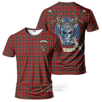 Dalzell (Dalziel) Tartan T-Shirt with Family Crest Celtic Skull Style