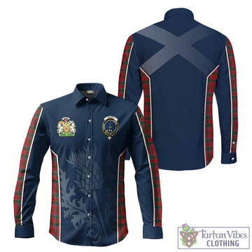 Dalzell (Dalziel) Tartan Long Sleeve Button Up Shirt with Family Crest and Scottish Thistle Vibes Sport Style