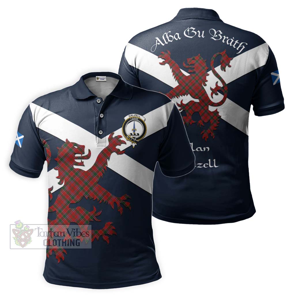 Tartan Vibes Clothing Dalzell (Dalziel) Tartan Lion Rampant Polo Shirt – Proudly Display Your Heritage with Alba Gu Brath and Clan Name