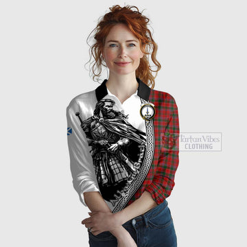 Dalzell (Dalziel) Tartan Clan Crest Women's Casual Shirt with Highlander Warrior Celtic Style