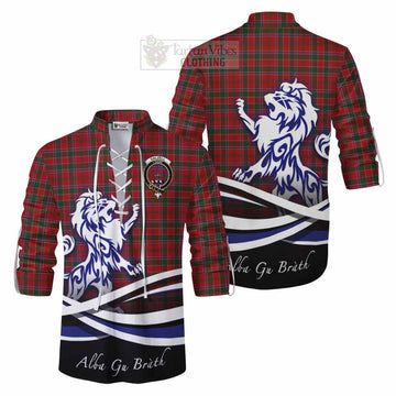 Dalzell (Dalziel) Tartan Ghillie Kilt Shirt with Alba Gu Brath Regal Lion Emblem