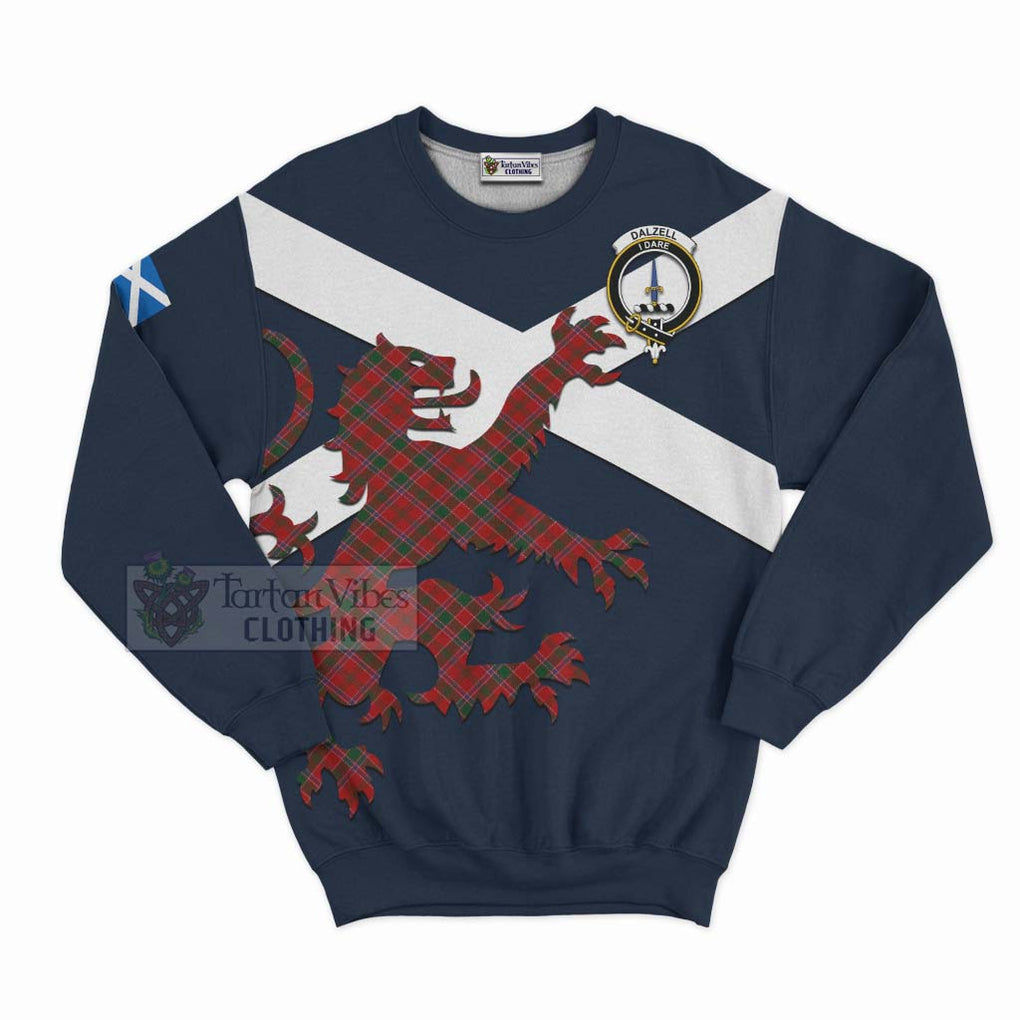 Tartan Vibes Clothing Dalzell (Dalziel) Tartan Lion Rampant Sweatshirt – Proudly Display Your Heritage with Alba Gu Brath and Clan Name