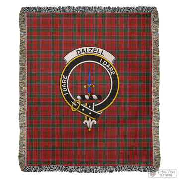 Dalzell Tartan Woven Blanket with Family Crest
