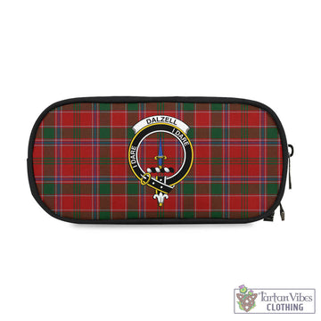 Dalzell Tartan Pen and Pencil Case with Family Crest