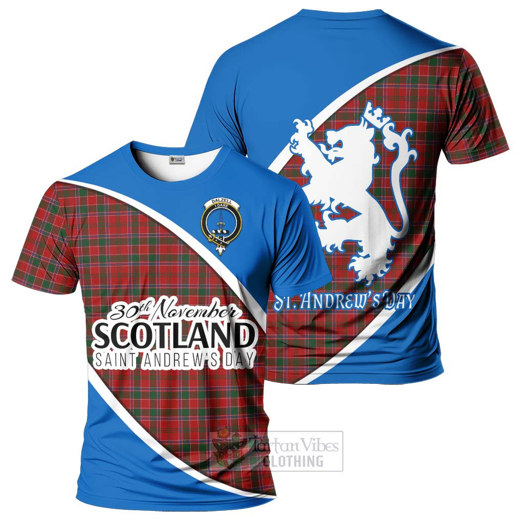 Tartan Vibes Clothing Dalzell (Dalziel) Family Crest Tartan T-Shirt Celebrate Saint Andrew's Day in Style