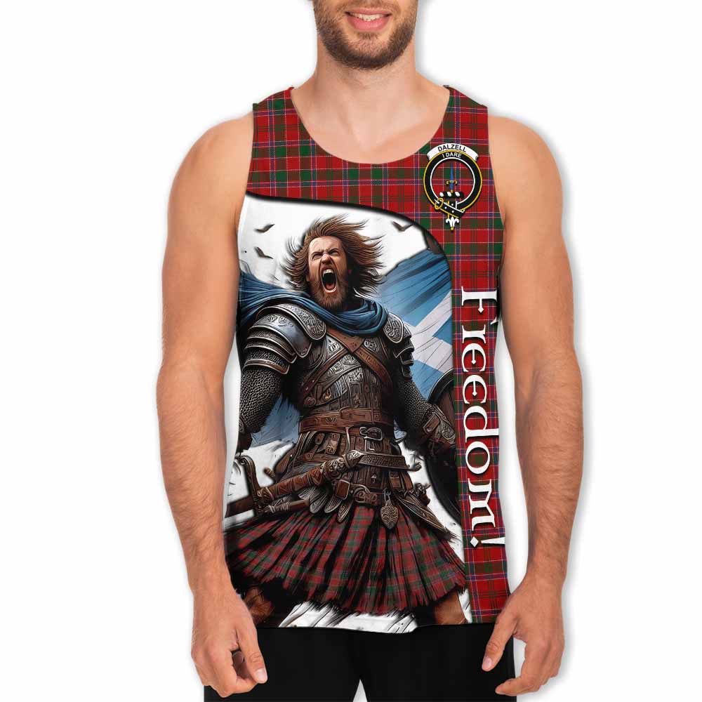 Tartan Vibes Clothing Dalzell (Dalziel) Crest Tartan Men's Tank Top Inspired by the Freedom of Scottish Warrior