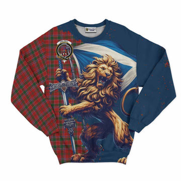 Dalzell (Dalziel) Tartan Family Crest Sweatshirt with Scottish Majestic Lion