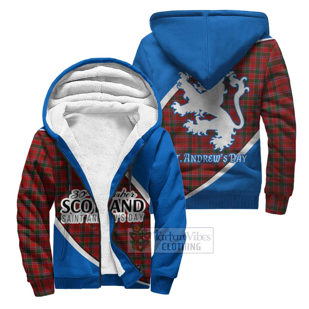 Tartan Vibes Clothing Dalzell (Dalziel) Family Crest Tartan Sherpa Hoodie Celebrate Saint Andrew's Day in Style