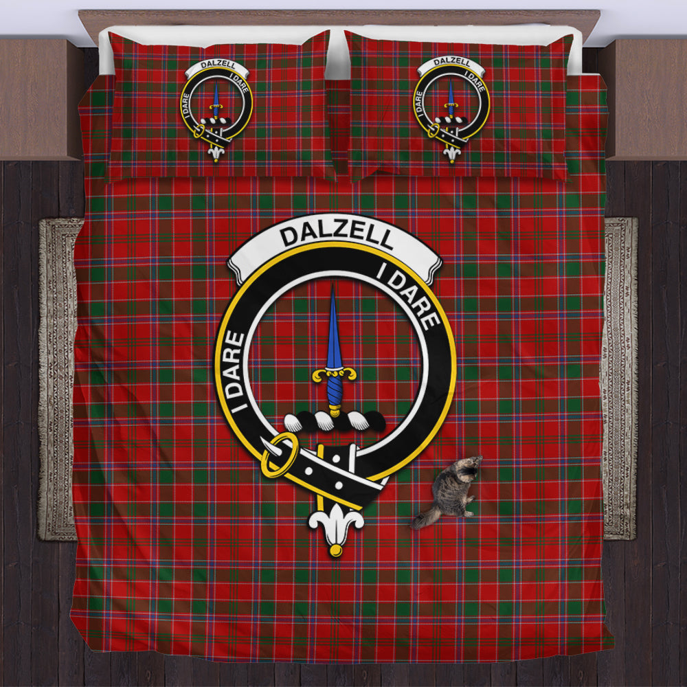 Dalzell (Dalziel) Tartan Bedding Set with Family Crest US Bedding Set - Tartan Vibes Clothing