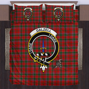 Dalzell (Dalziel) Tartan Bedding Set with Family Crest