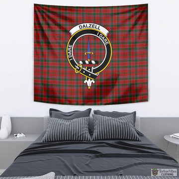 Dalzell Tartan Tapestry Wall Hanging and Home Decor for Room with Family Crest