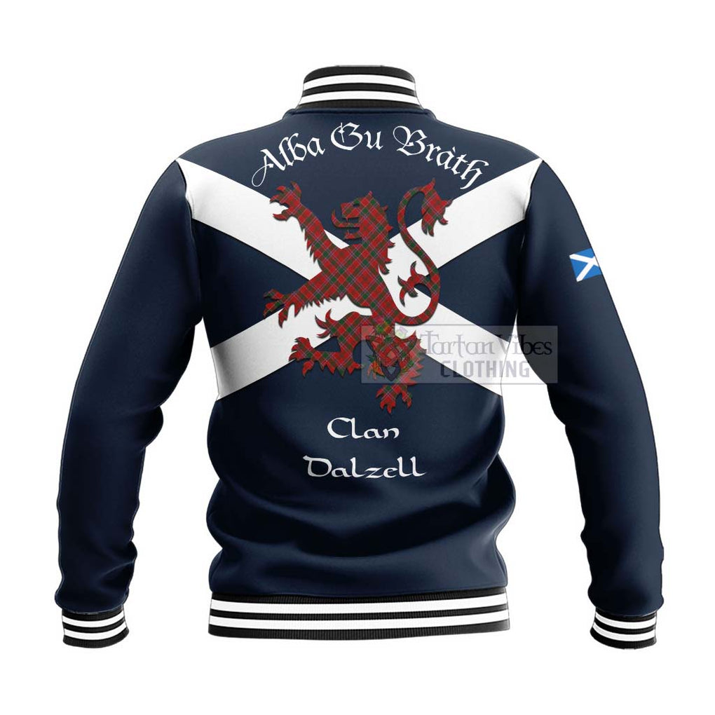 Tartan Vibes Clothing Dalzell (Dalziel) Tartan Lion Rampant Baseball Jacket – Proudly Display Your Heritage with Alba Gu Brath and Clan Name