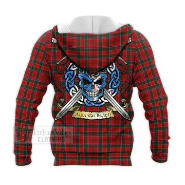 Dalzell (Dalziel) Tartan Knitted Hoodie with Family Crest Celtic Skull Style