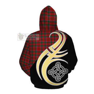 Dalzell (Dalziel) Tartan Cotton Hoodie with Family Crest and Celtic Symbol Style