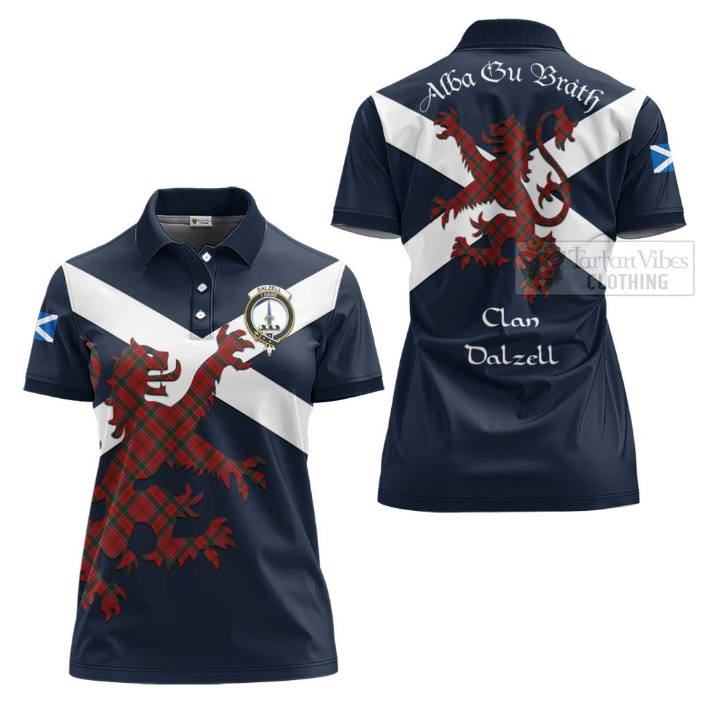 Tartan Vibes Clothing Dalzell (Dalziel) Tartan Lion Rampant Women's Polo Shirt – Proudly Display Your Heritage with Alba Gu Brath and Clan Name