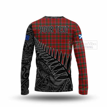 Dalzell (Dalziel) Crest Tartan Long Sleeve T-Shirt with New Zealand Silver Fern Half Style