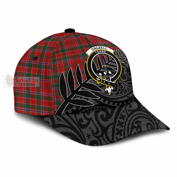 Dalzell (Dalziel) Crest Tartan Classic Cap with New Zealand Silver Fern Half Style