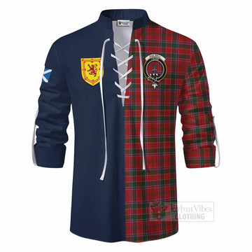 Dalzell (Dalziel) Tartan Ghillie Kilt Shirt Alba with Scottish Lion Royal Arm Half Style