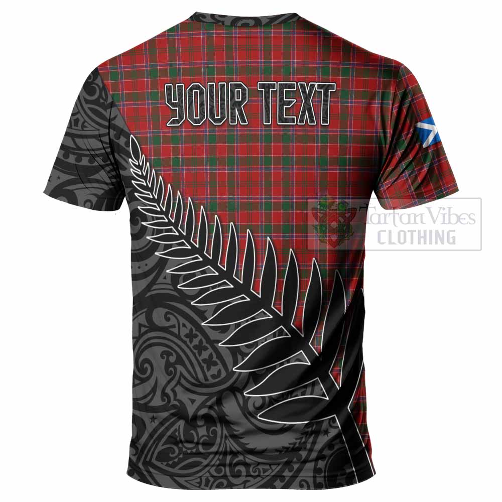 Tartan Vibes Clothing Dalzell (Dalziel) Crest Tartan T-Shirt with New Zealand Silver Fern Half Style