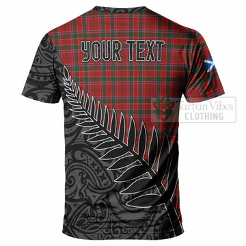 Dalzell (Dalziel) Crest Tartan T-Shirt with New Zealand Silver Fern Half Style