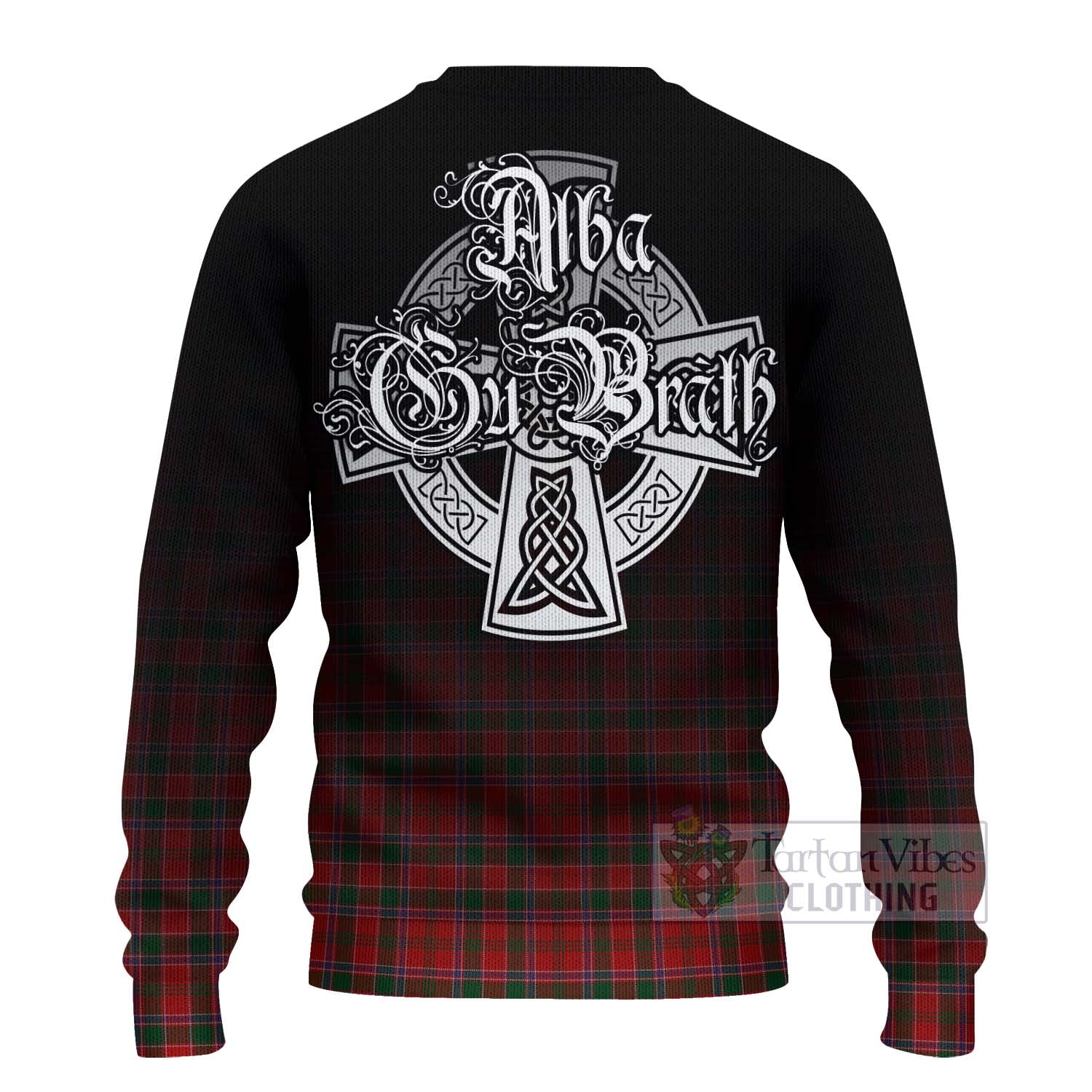 Tartan Vibes Clothing Dalzell (Dalziel) Tartan Knitted Sweater Featuring Alba Gu Brath Family Crest Celtic Inspired