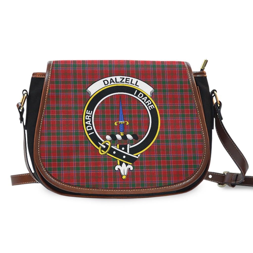 Dalzell (Dalziel) Tartan Saddle Bag with Family Crest - Tartan Vibes Clothing