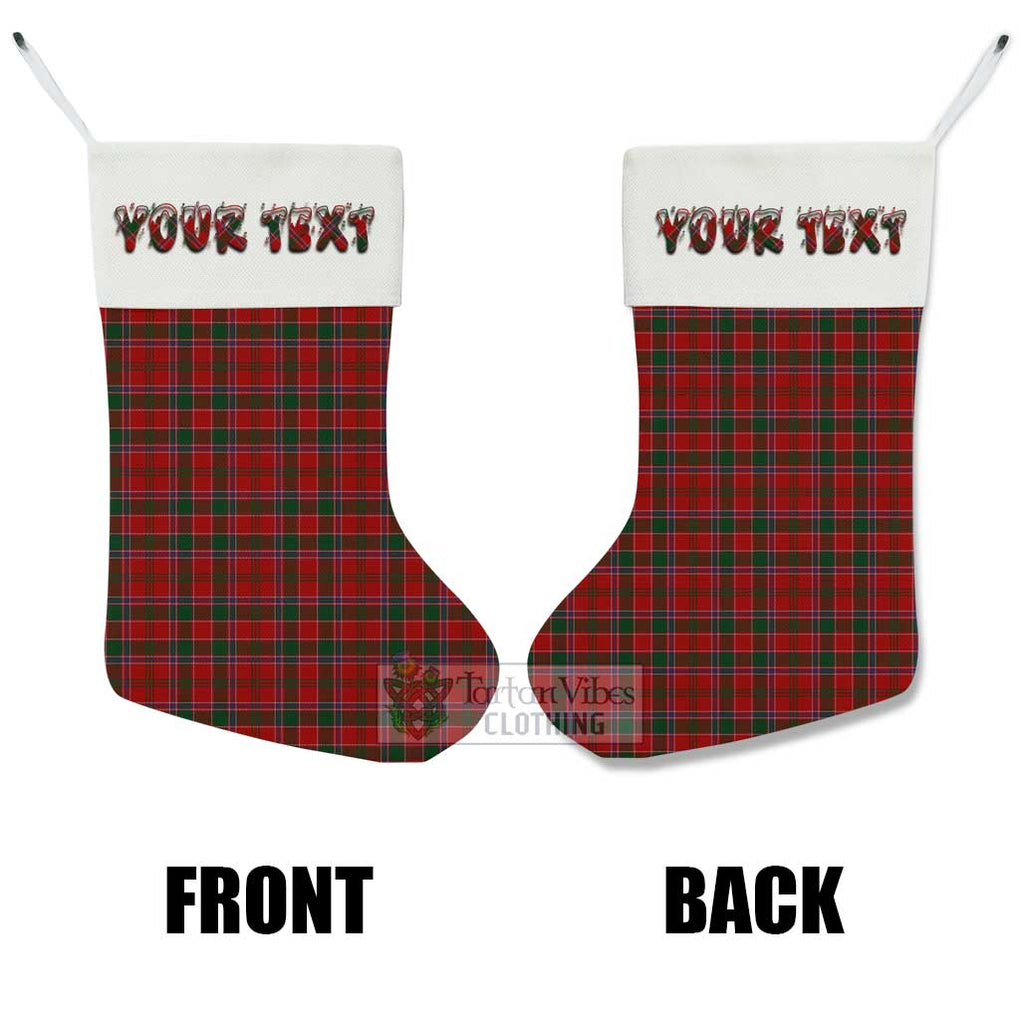 Tartan Vibes Clothing Dalzell (Dalziel) Tartan Christmas Stocking with Personalized Text