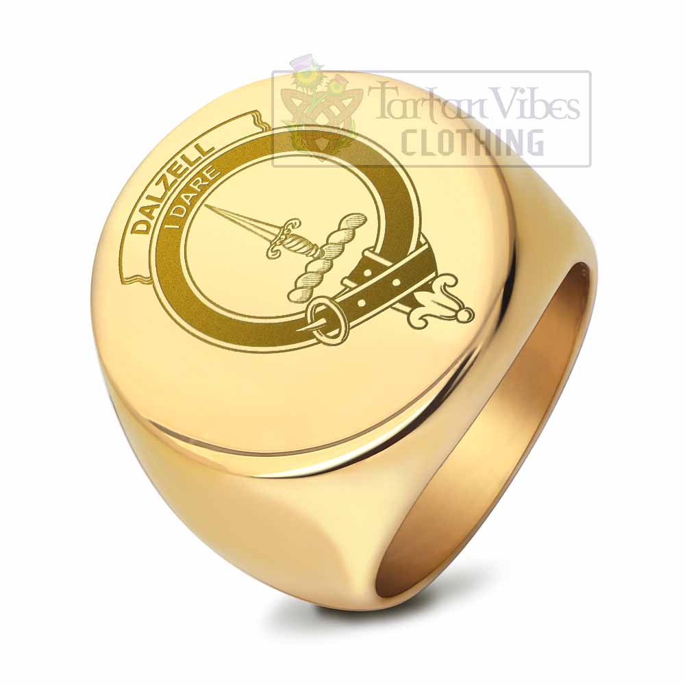 Tartan Vibes Clothing Dalzell (Dalziel) Clan Crest Engraved Ring