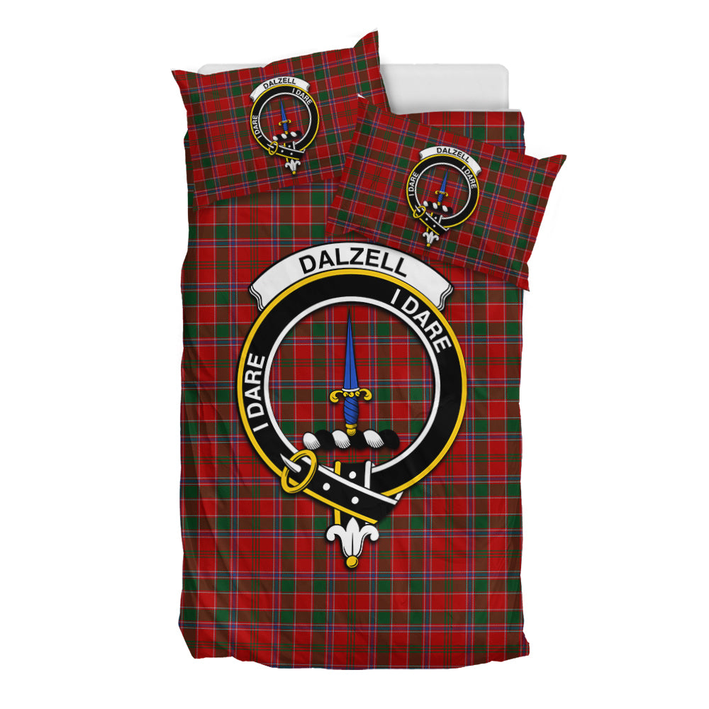 Dalzell (Dalziel) Tartan Bedding Set with Family Crest - Tartan Vibes Clothing