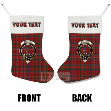 Dalzell (Dalziel) Tartan Family Crest Christmas Stocking with Personalized Text