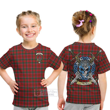 Dalzell (Dalziel) Tartan Kid T-Shirt with Family Crest Celtic Skull Style