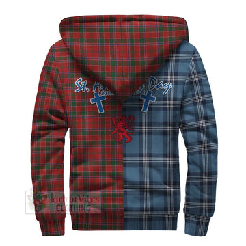 Dalzell (Dalziel) Tartan Sherpa Hoodie Happy St. Andrew's Day Half Tartan Style