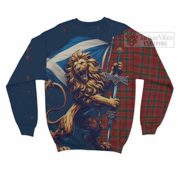 Dalzell (Dalziel) Tartan Family Crest Sweatshirt with Scottish Majestic Lion