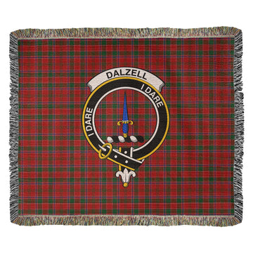 Dalzell Tartan Woven Blanket with Family Crest