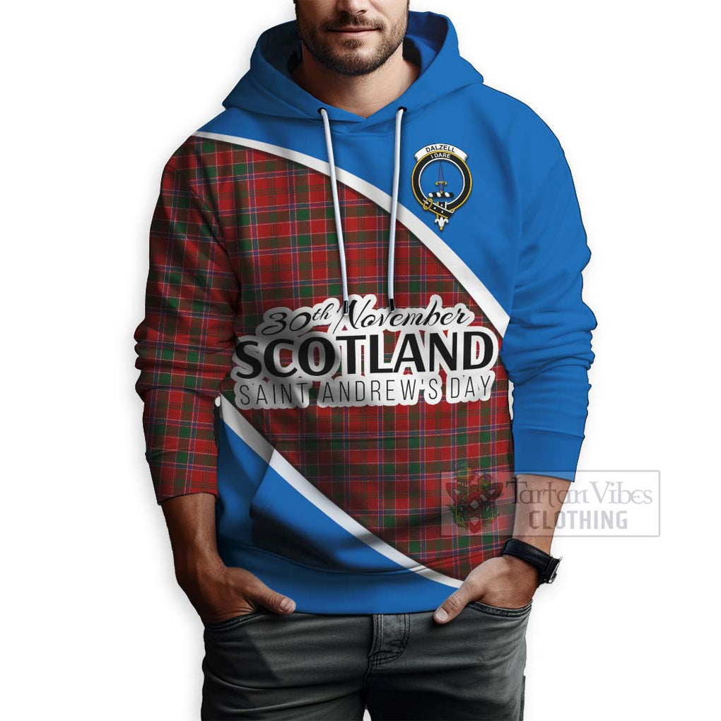 Tartan Vibes Clothing Dalzell (Dalziel) Family Crest Tartan Hoodie Celebrate Saint Andrew's Day in Style