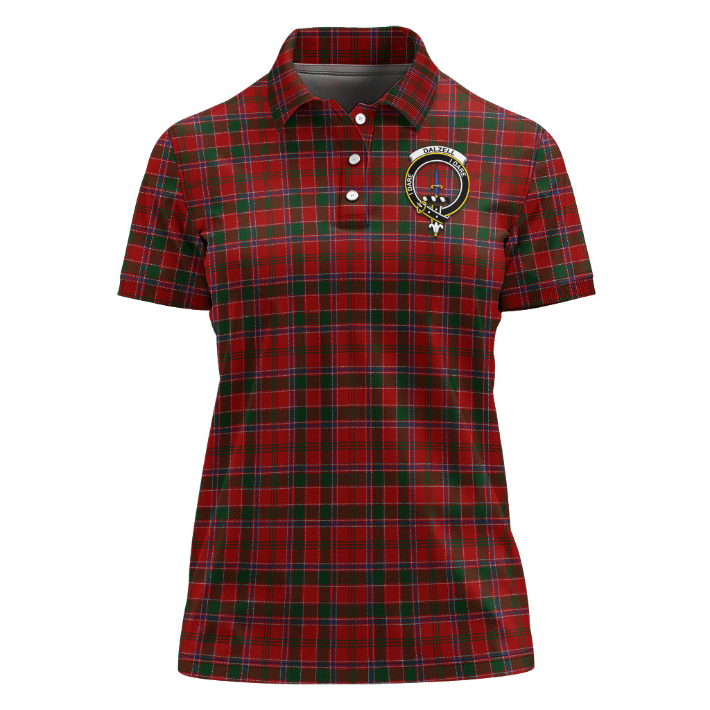 Dalzell (Dalziel) Tartan Polo Shirt with Family Crest For Women - Tartan Vibes Clothing