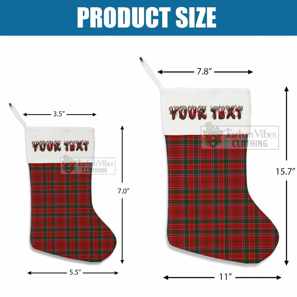 Tartan Vibes Clothing Dalzell (Dalziel) Tartan Christmas Stocking with Personalized Text